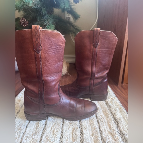 Vintage Frye Campus Boots Made in USA Distressed Leather Womens 7.5 - Picture 9 of 14